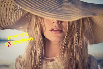 Feather-Extensions - with bonding tip, natural colour